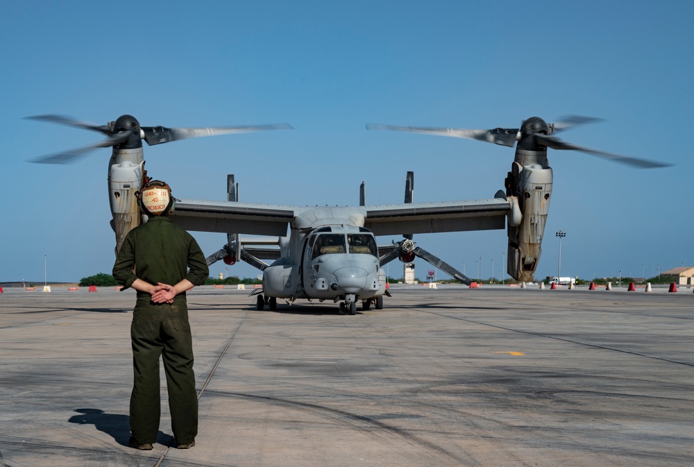 U.S. Marine Ospreys deployed to Djibouti, Africa