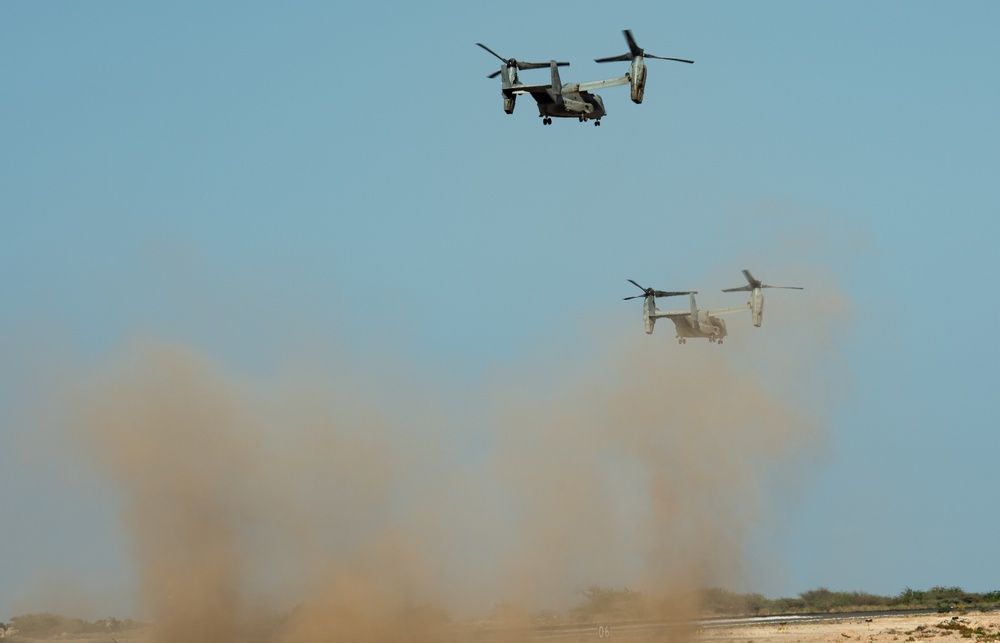 U.S. Marine Ospreys deployed to Djibouti, Africa
