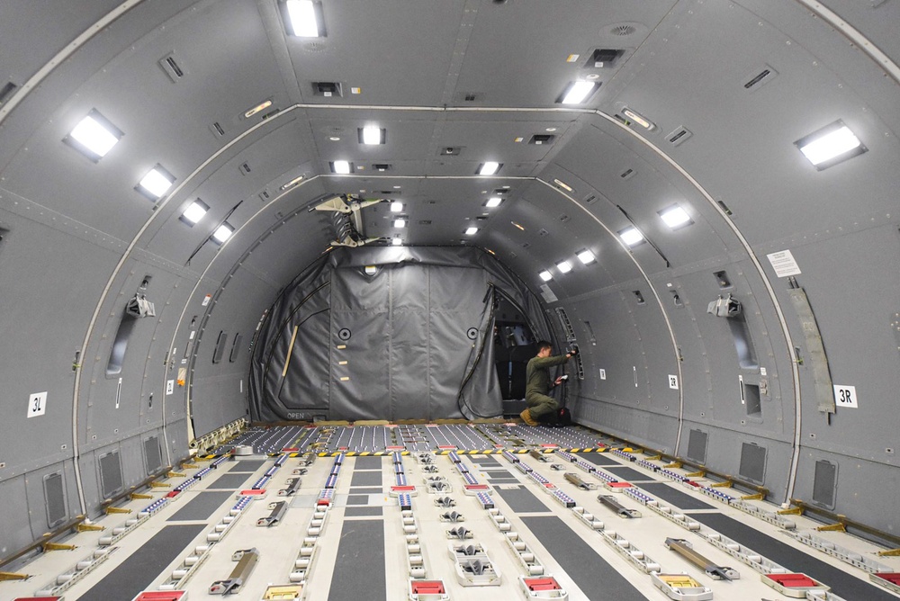 Joint Base MDL KC-46 Pegasus takes first local flight