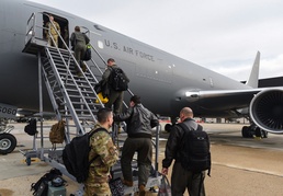 Joint Base MDL KC-46 Pegasus takes first local flight