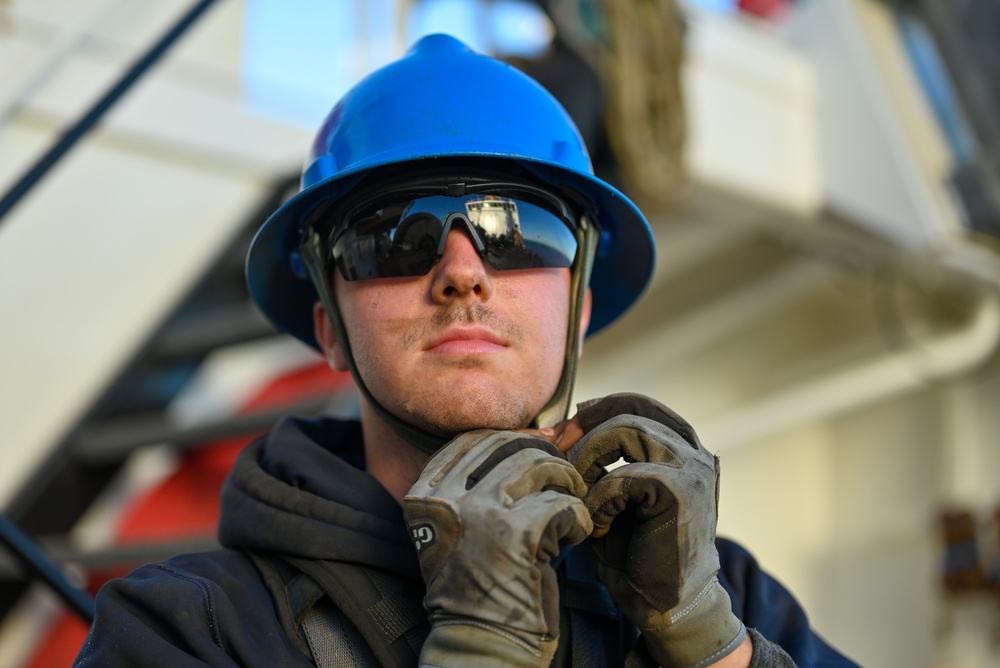 Seaman Hatcher works aboard USCGC Sycamore