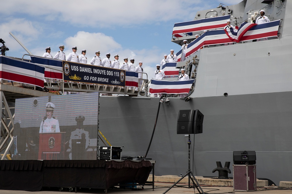 The commissioning ceremony of USS Daniel Inouye (DDG 118)