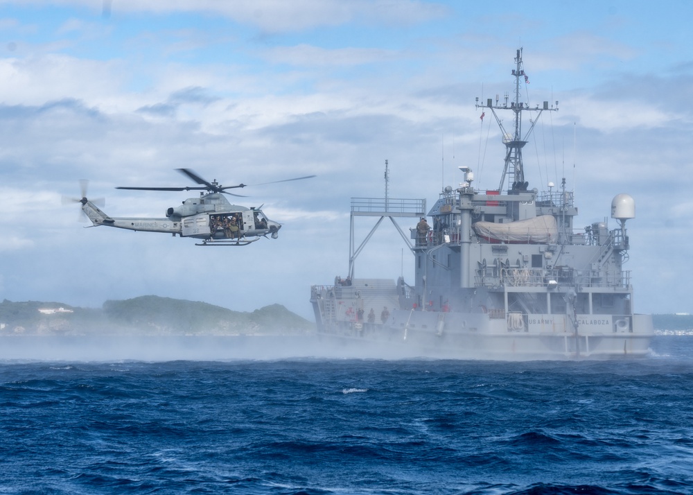 MARINES FAST ROPE ONTO USAV CALABOZA DURING VBSS TRAINING