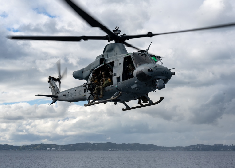 MARINES FAST ROPE ONTO USAV CALABOZA DURING VBSS TRAINING