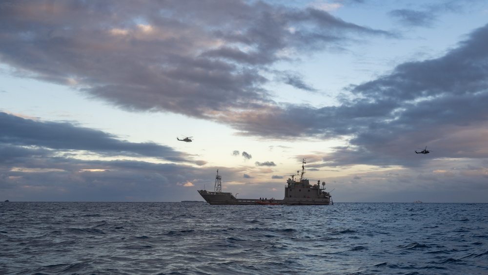 MARINES FAST ROPE ONTO USAV CALABOZA DURING VBSS TRAINING