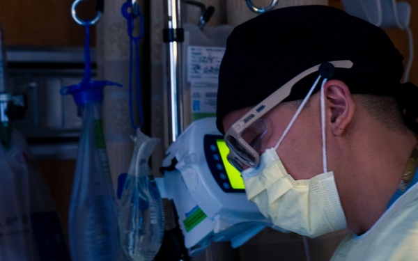 U.S. Army Officer Cares for Civilian Patient at Beaumont Hospital in Dearborn.