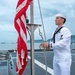 USS Charleston Sailor Participates in Evening Colors