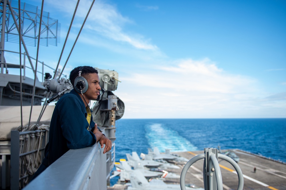 USS Carl Vinson (CVN 70) Sailor Stands Watch