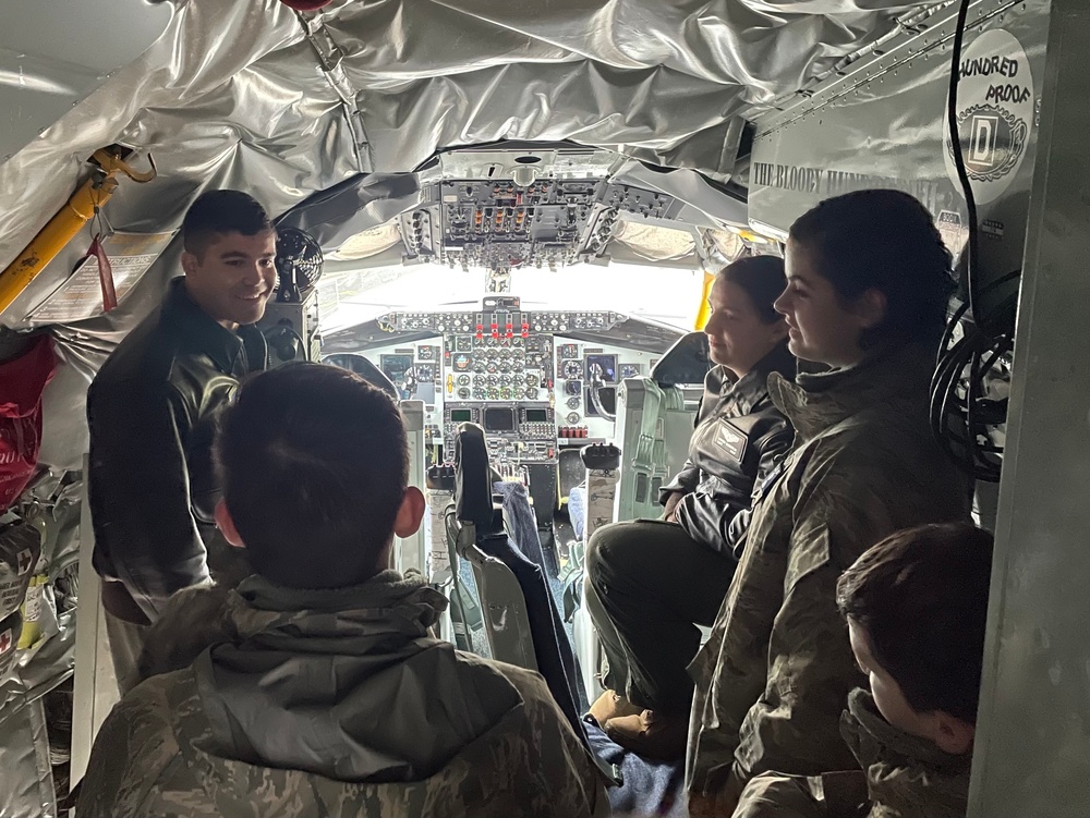 Mildenhall Cadet Squadron tours KC-135 static display