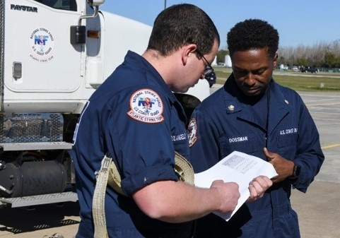 USCG Atlantic Strike Team checks weights for Aviation Survival Tech Gear