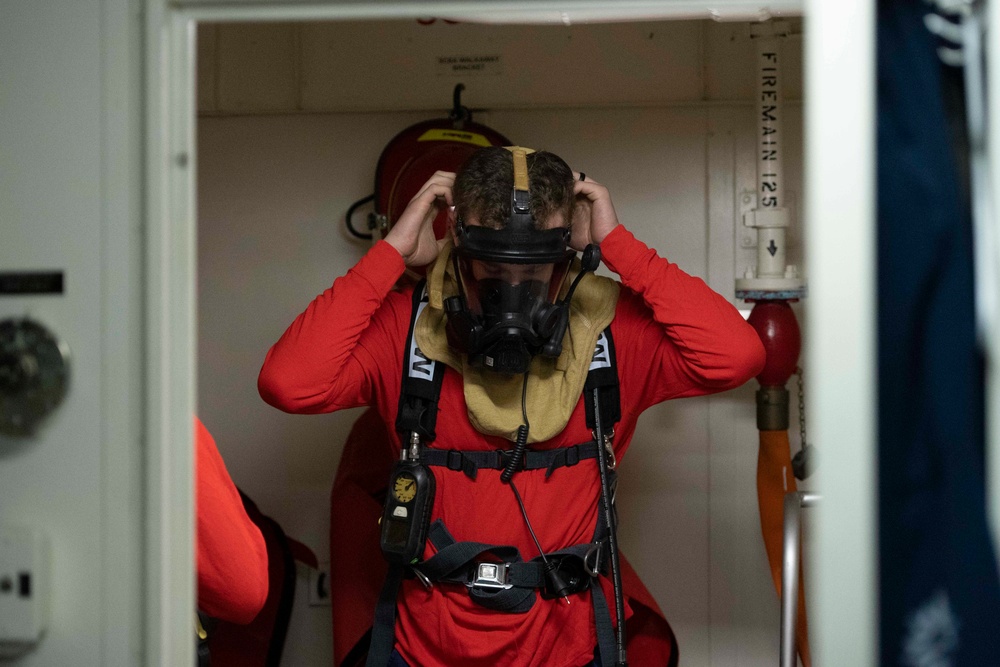 USCGC Stone conducts damage control training drills