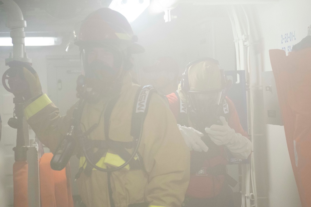 USCGC Stone conducts damage control training drills
