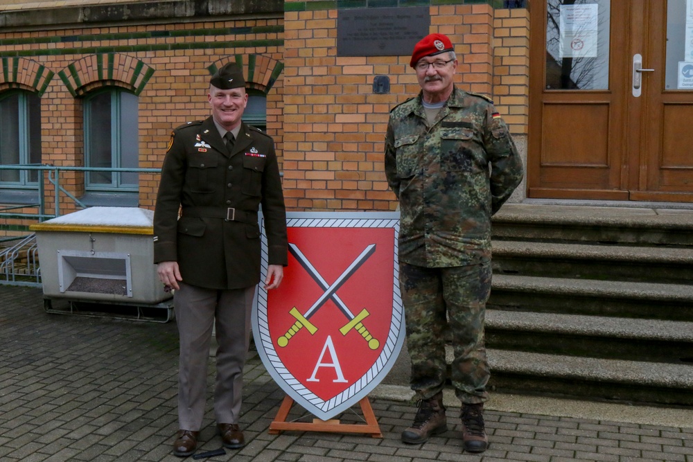 U.S. Army Brig. Gen. Joseph Hilbert, Commander of 7th Army Training Command, Meets with German Army Maj. Gen. Michael Hochwart