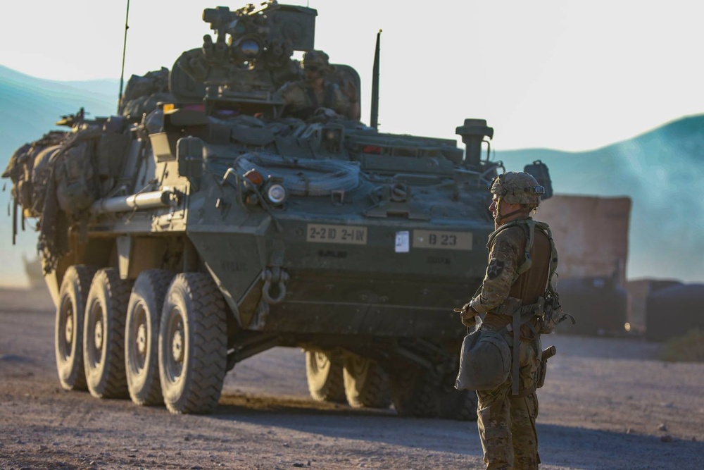 Strykers at National Training Center