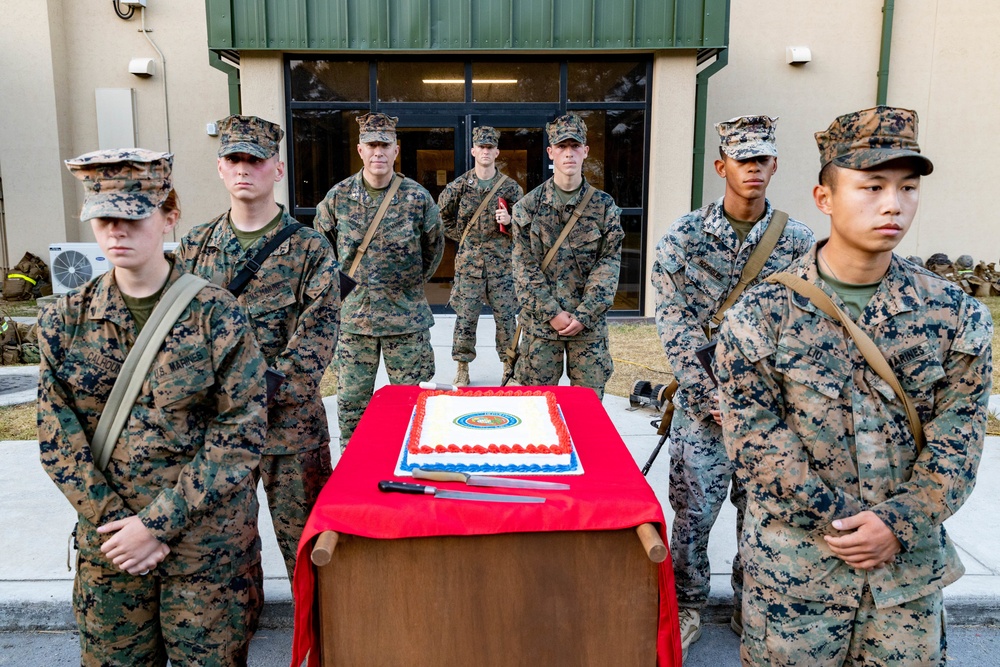 U.S. Marine Birthday Celebrations| Marines with 3d Marine Logistics Group celebrate Marine Corps birthday on Camp Mujuk