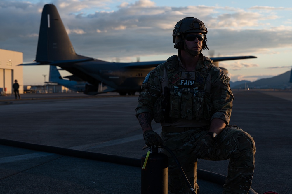 18th LRS FARP Airmen refuel 354th AEW F-35As during Operation Iron Dagger