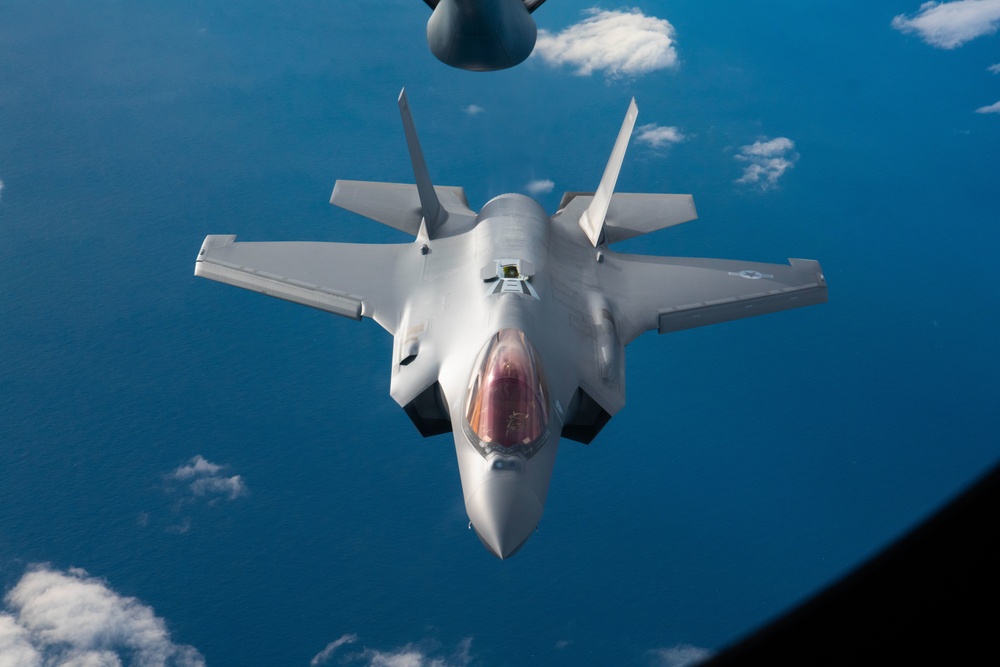 Aerial refueling for F-35A Lightning IIs during Operation Iron Dagger