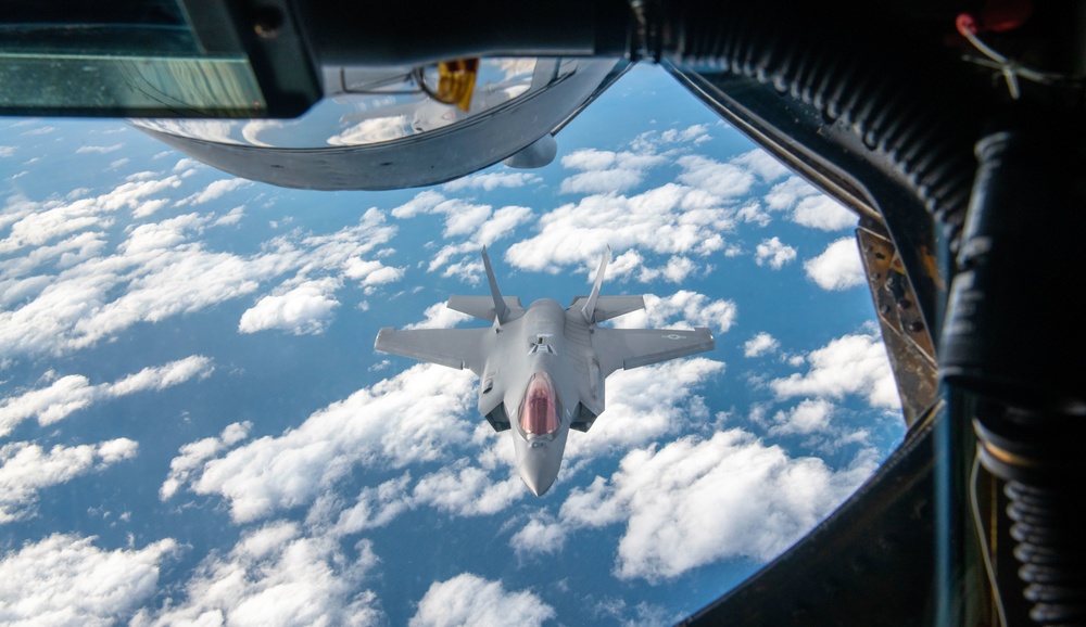 Aerial refueling for F-35A Lightning IIs during Operation Iron Dagger