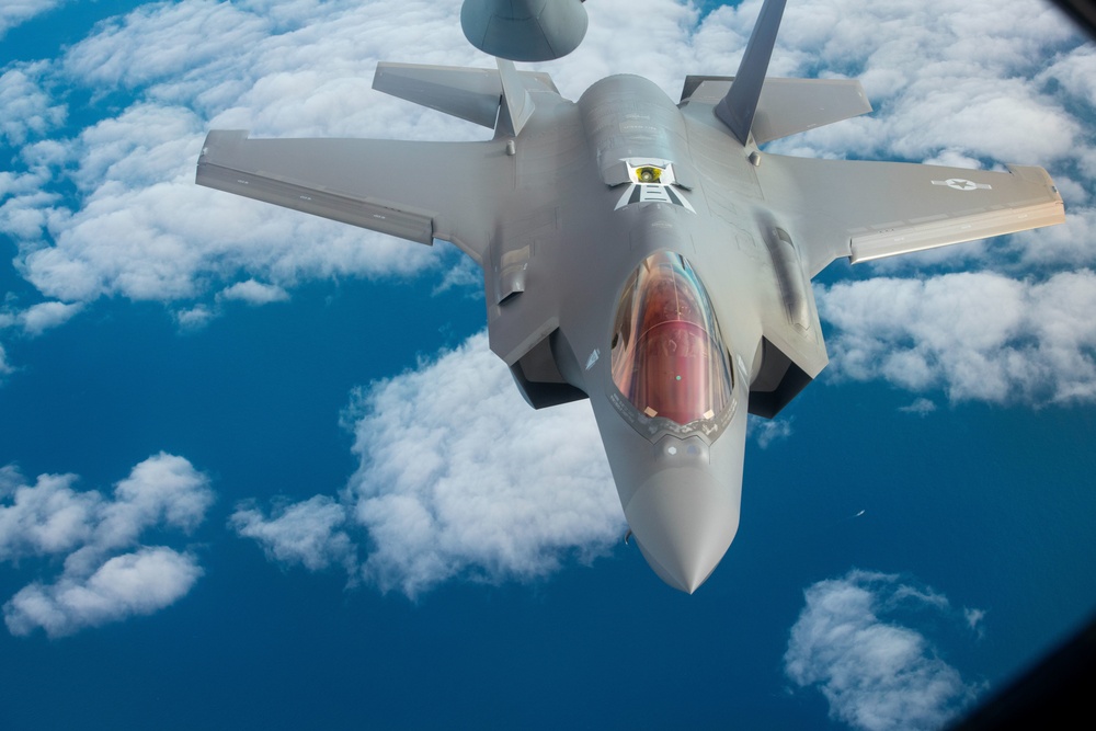 Aerial refueling for F-35A Lightning IIs during Operation Iron Dagger