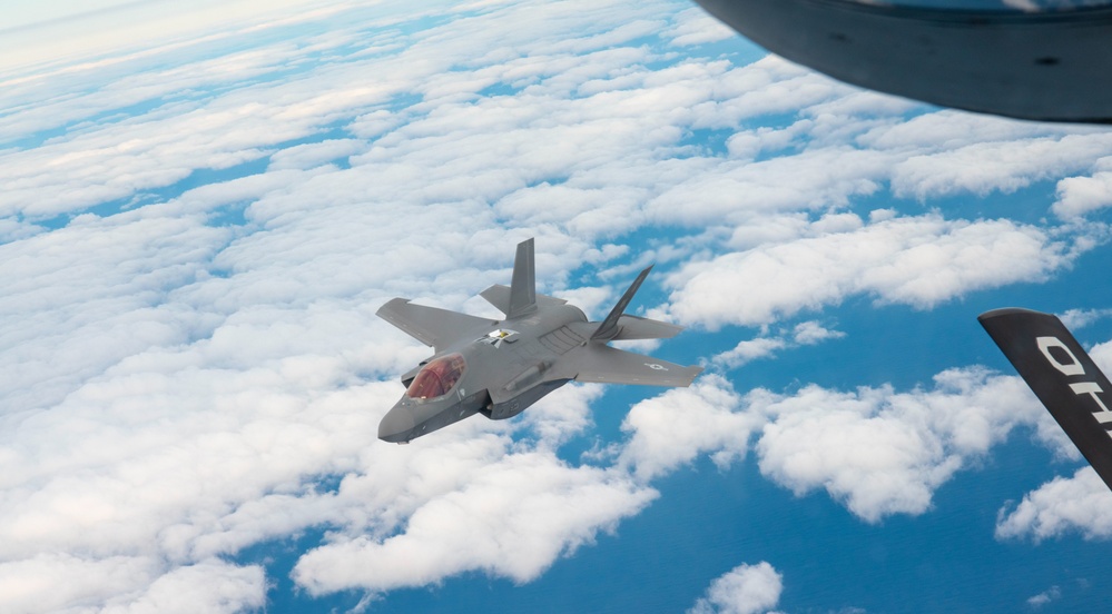 Aerial refueling for F-35A Lightning IIs during Operation Iron Dagger