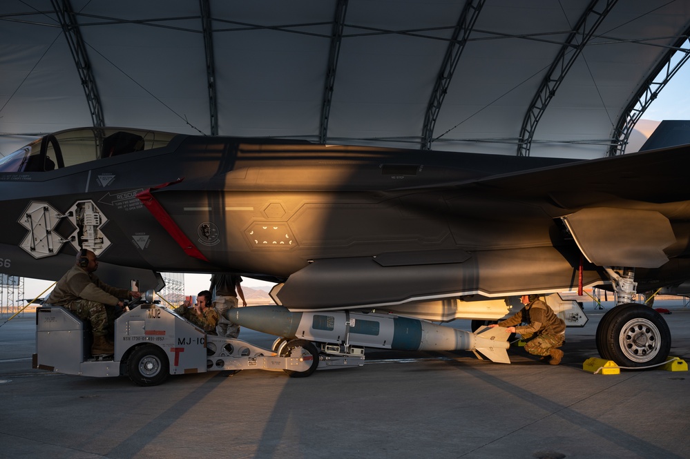 354th AEW F-35A Lightning II weapons loading during Iron Dagger