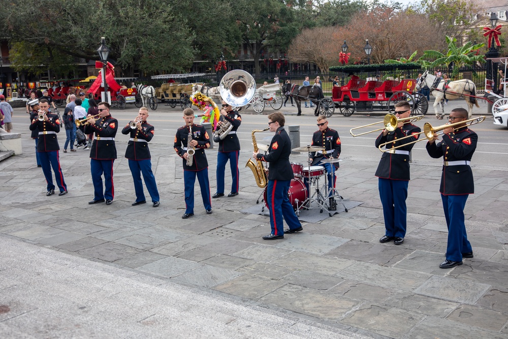 Marine Forces Reserve Band Plays Downtown New Orleans
