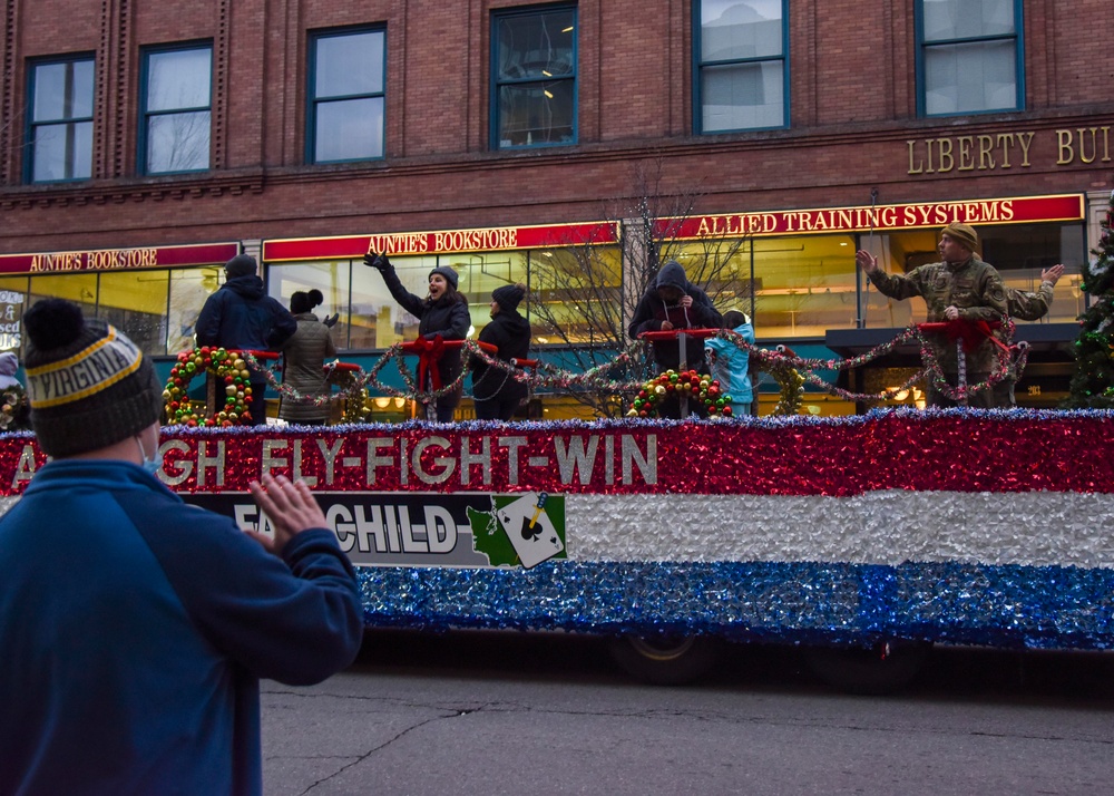 Team Fairchild brings holiday cheer to Spokane Lilac Parade