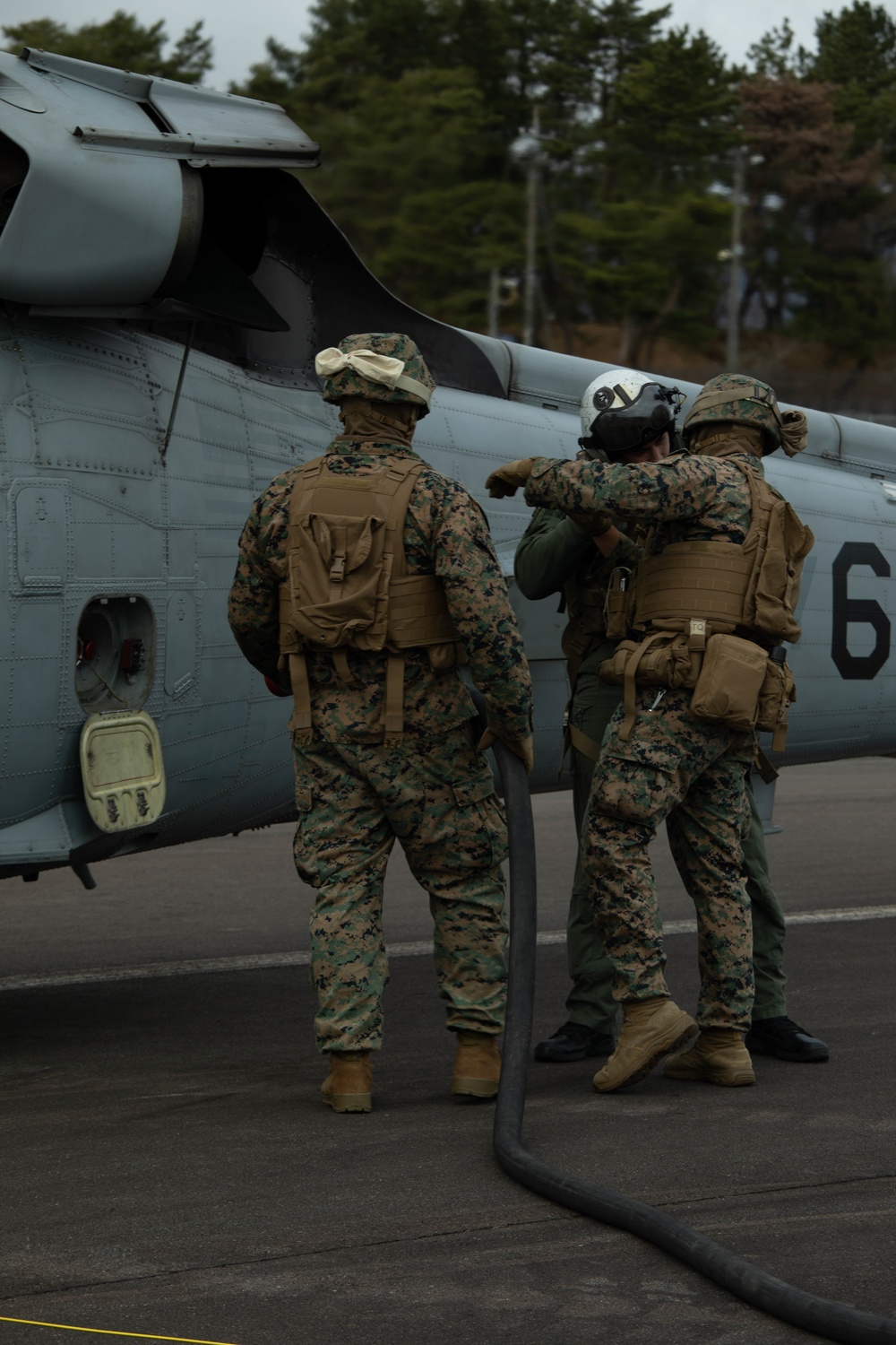 Marines with CLR-3 conduct refueling operations