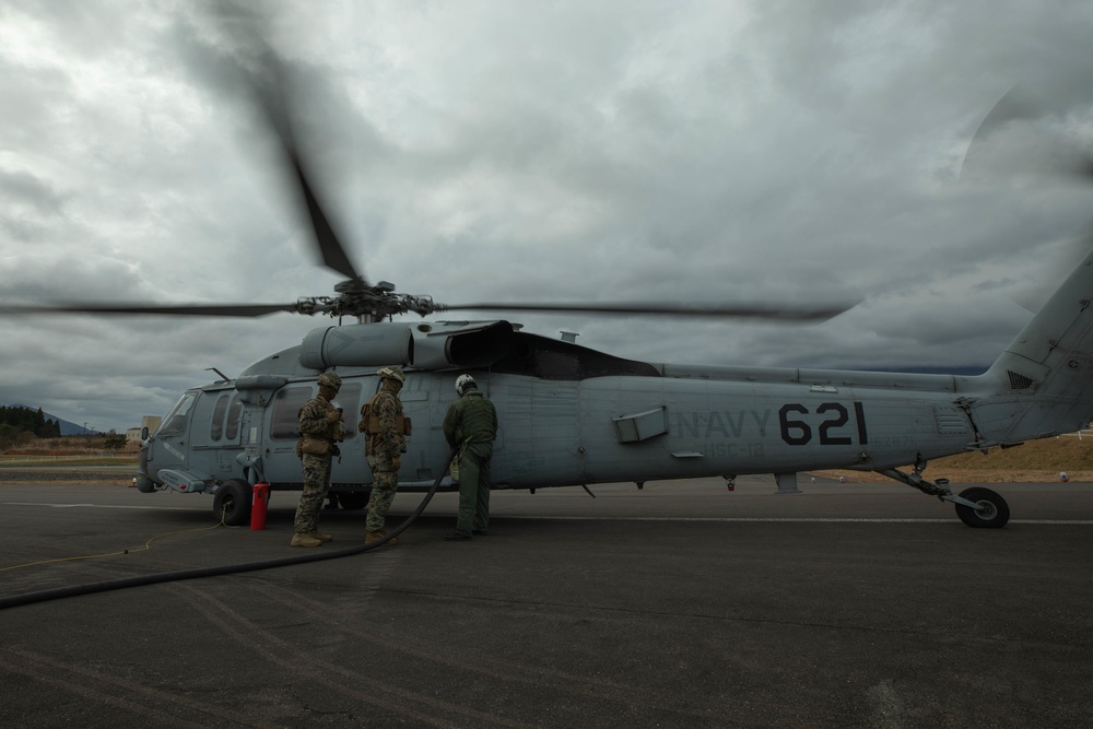 Marines with CLR-3 conduct refueling operations