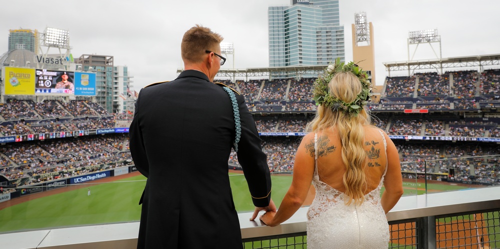 Guardsman and Marine wed at Padres Game