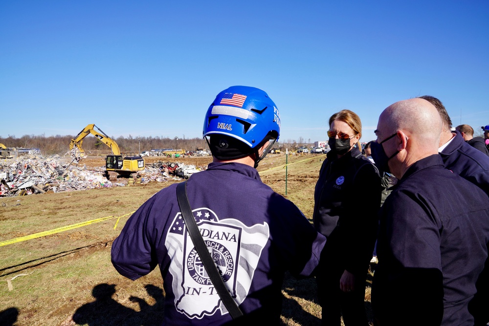 DHS Secretary and FEMA Administrator Briefed on Kentucky Tornado Damage