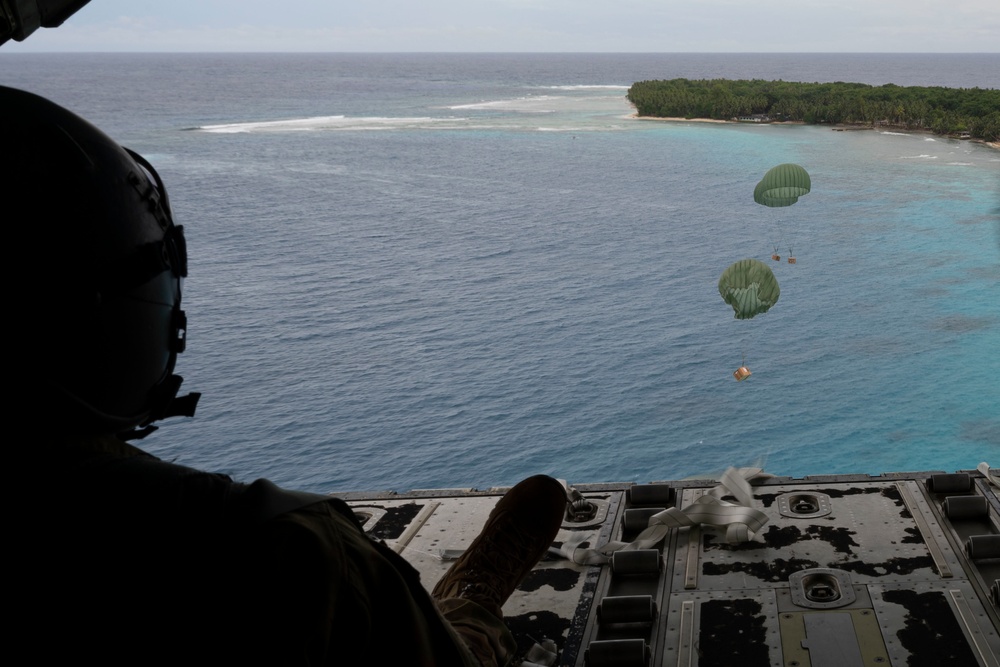 Dropping bundles during Operation Christmas Drop