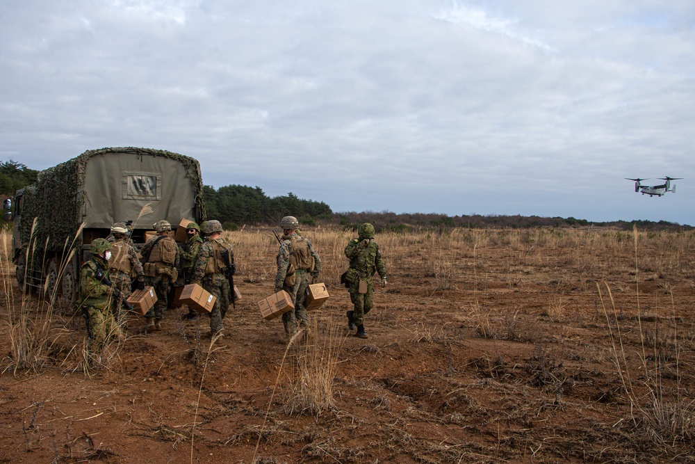 RD21 Marines and JGSDF conduct aerial resupply training