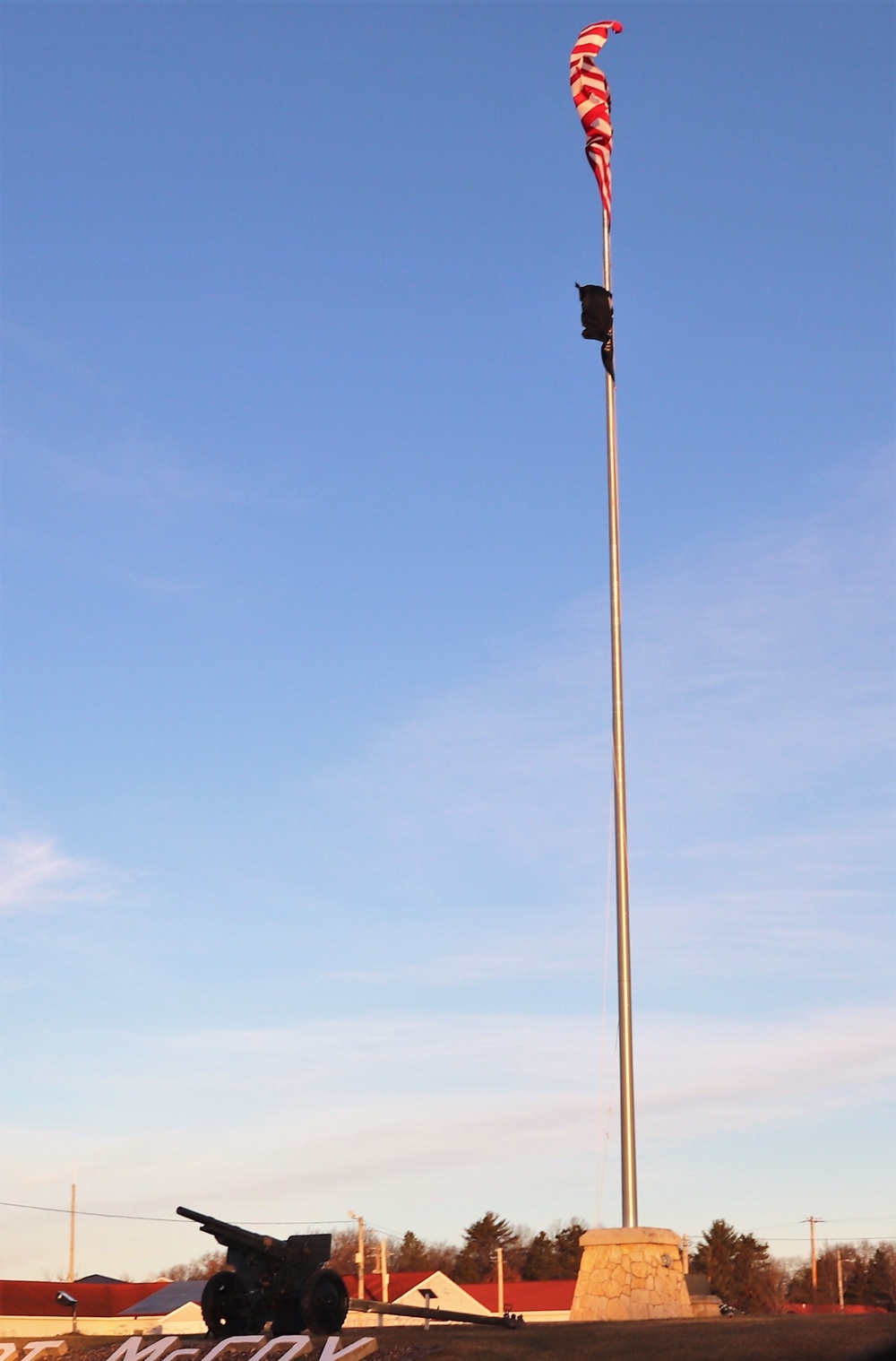 American flag and Fort McCoy