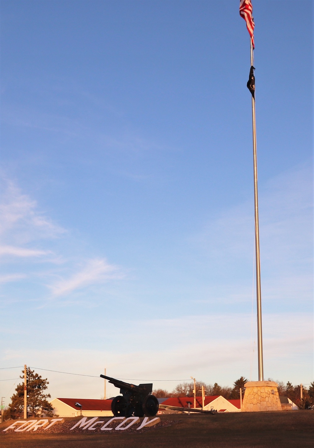 American flag and Fort McCoy