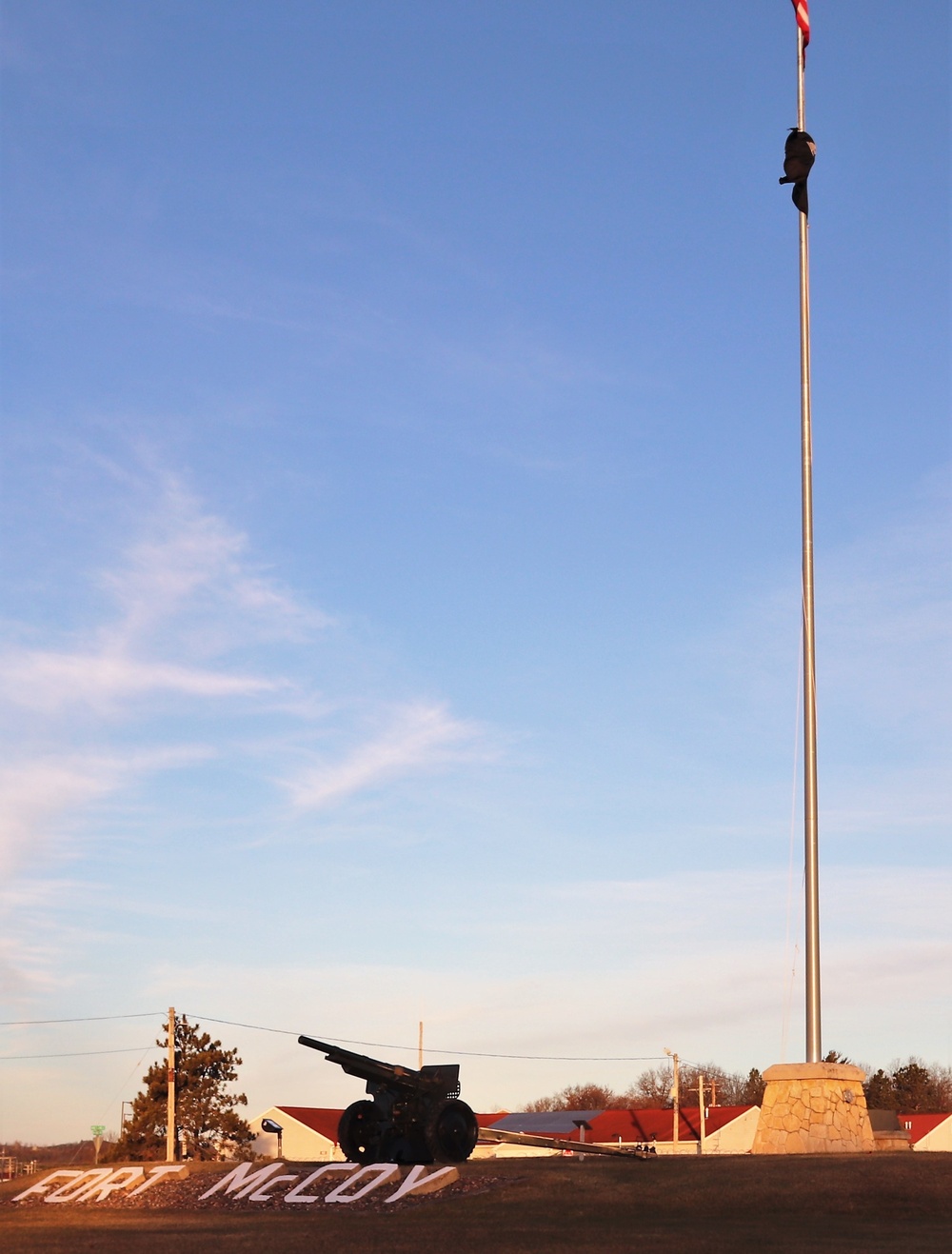 American flag and Fort McCoy