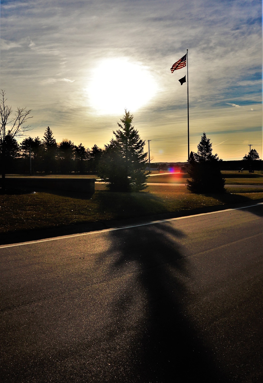 American flag and Fort McCoy