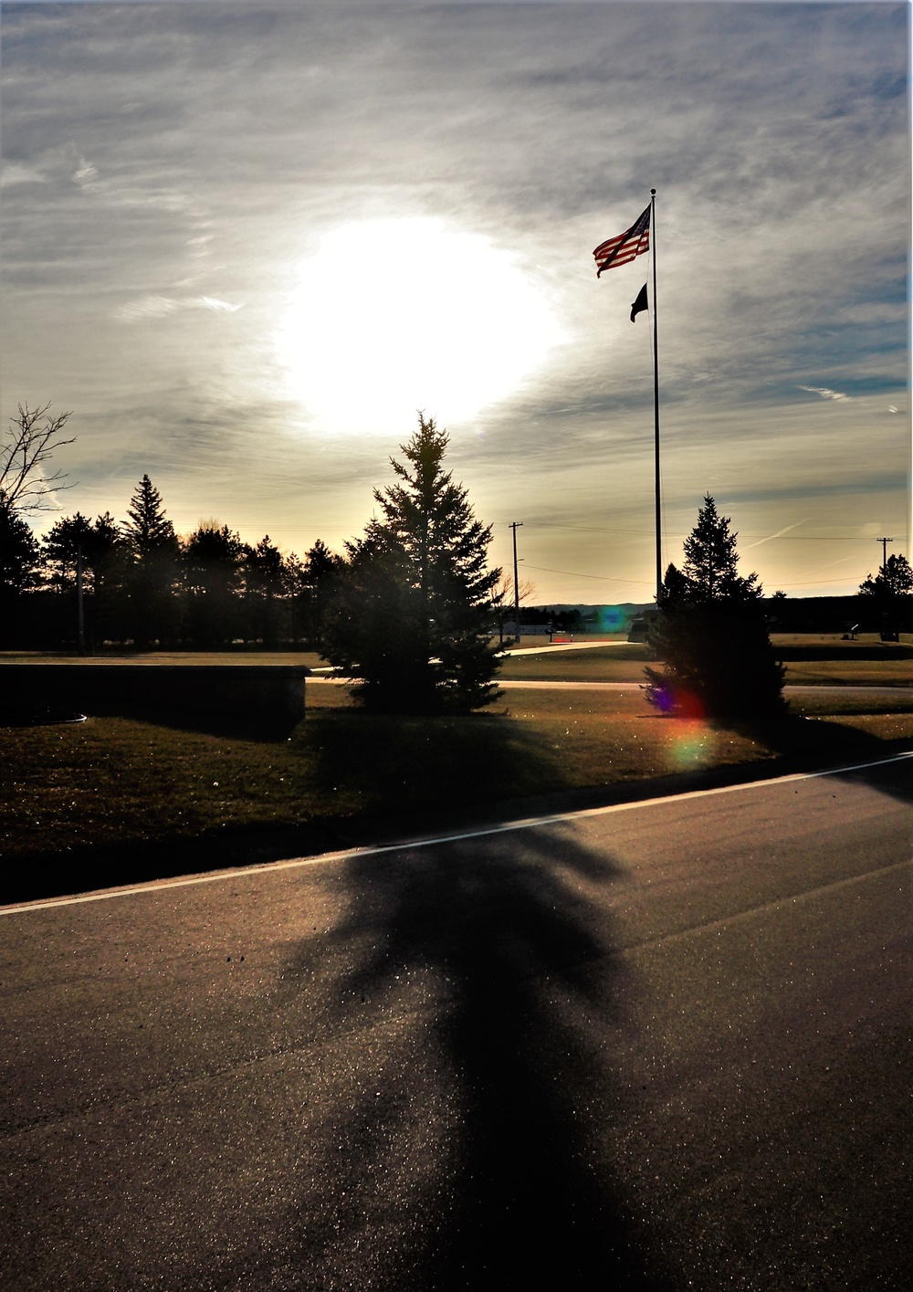 American flag and Fort McCoy