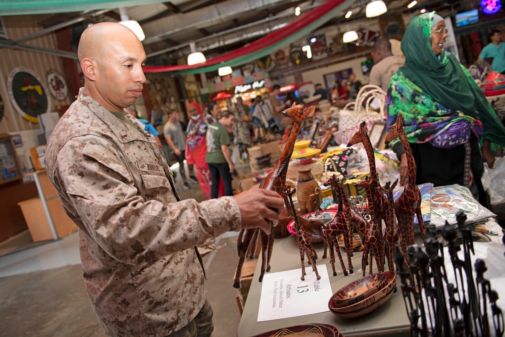 Bazaar featuring Djiboutian vendors at Camp Lemonnier