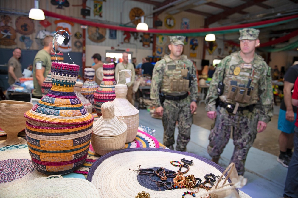 Bazaar featuring Djiboutian vendors at Camp Lemonnier