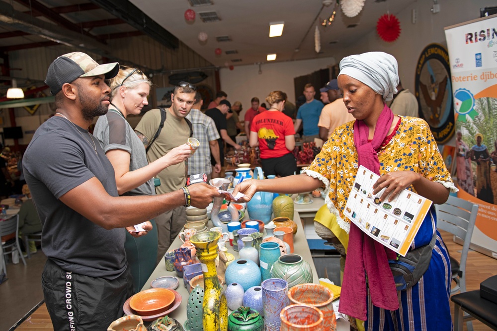 Bazaar featuring Djiboutian vendors at Camp Lemonnier