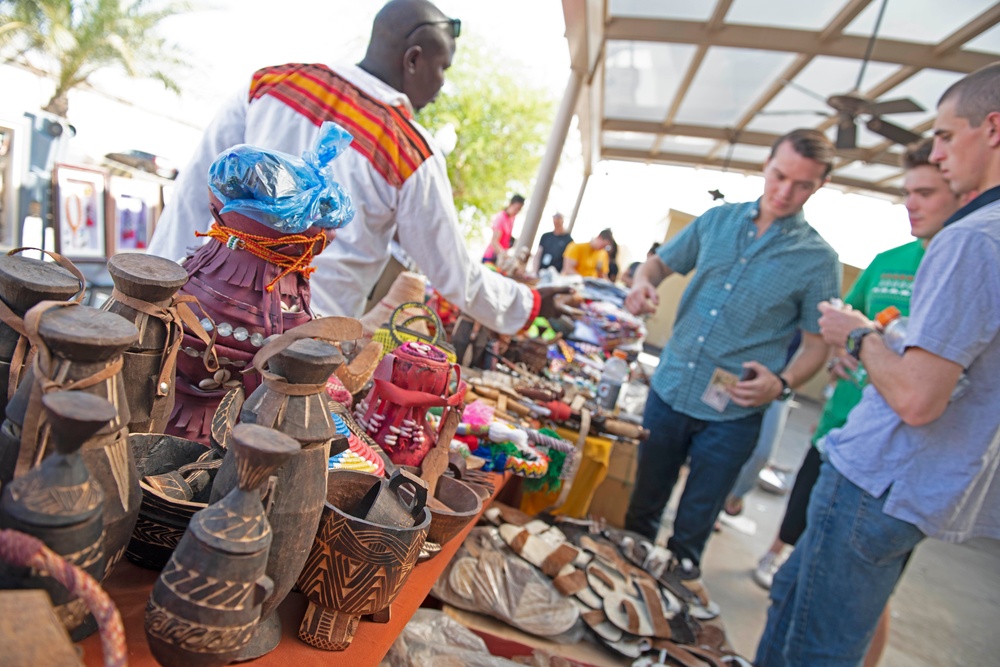 Bazaar featuring Djiboutian vendors at Camp Lemonnier