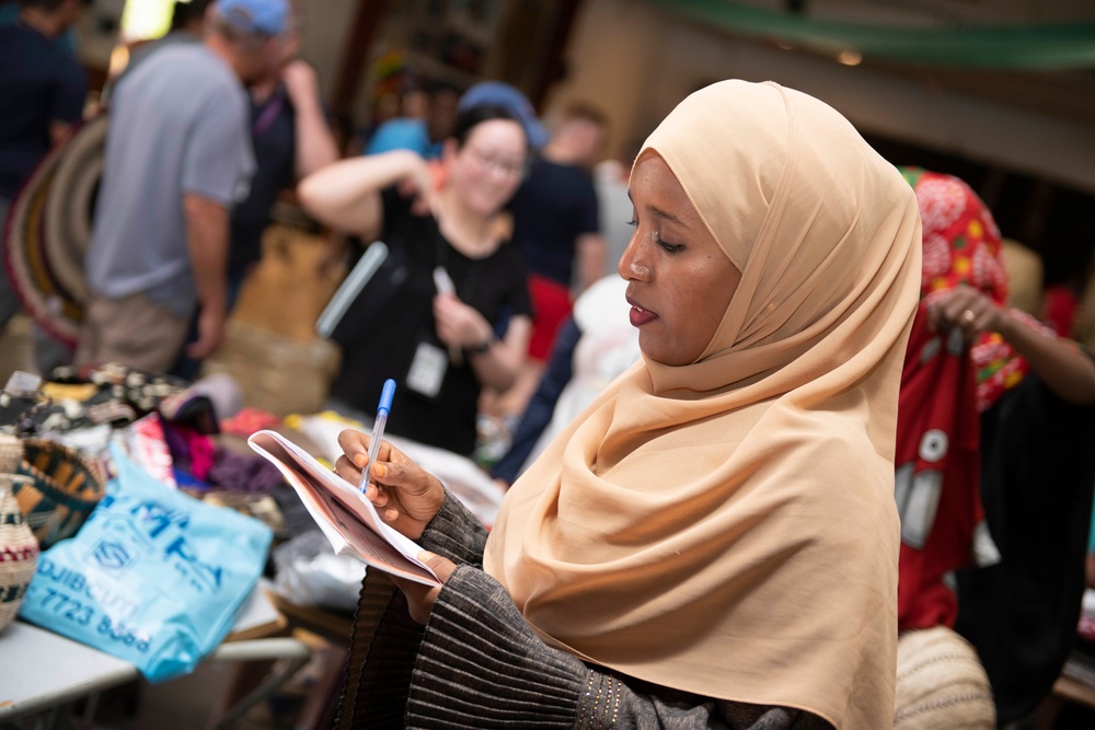 Bazaar featuring Djiboutian vendors at Camp Lemonnier