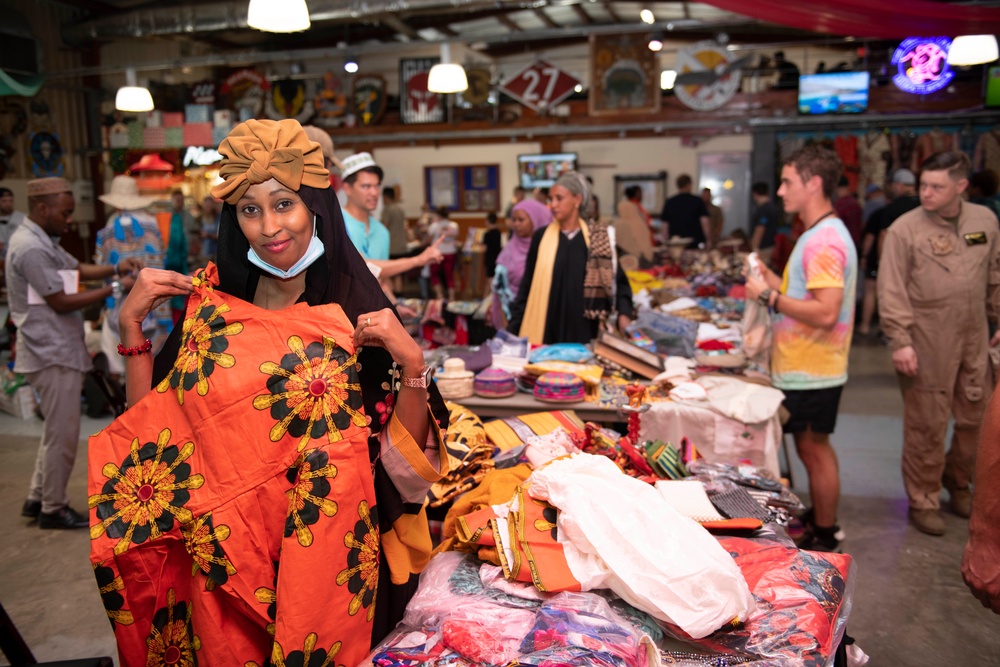 Bazaar featuring Djiboutian vendors at Camp Lemonnier