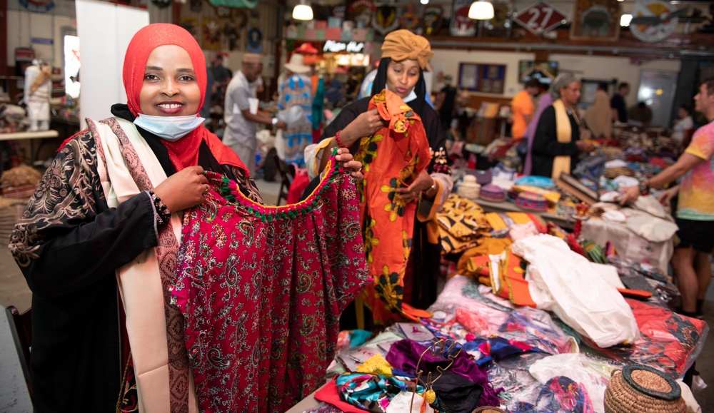 Bazaar featuring Djiboutian vendors at Camp Lemonnier