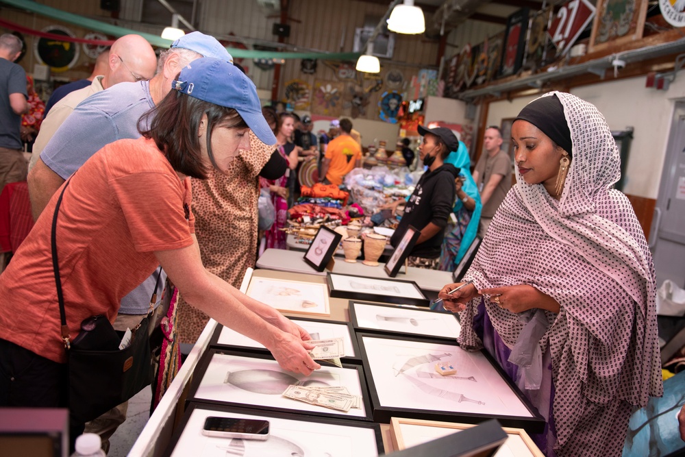 Bazaar featuring Djiboutian vendors at Camp Lemonnier