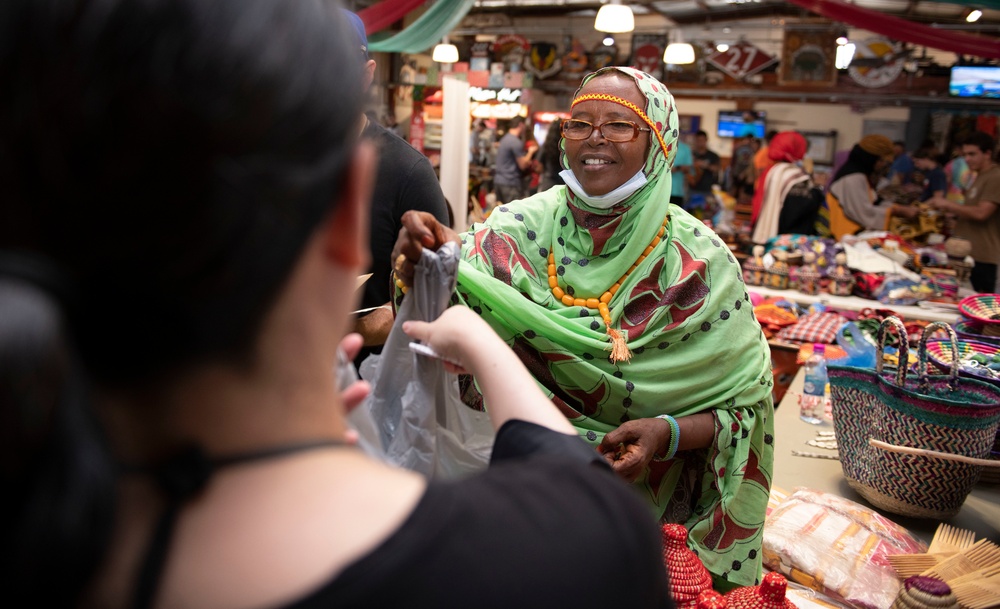 Bazaar featuring Djiboutian vendors at Camp Lemonnier