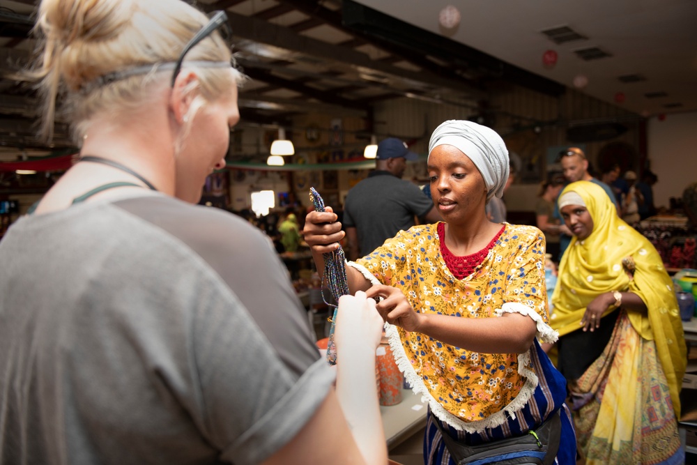 Bazaar featuring Djiboutian vendors at Camp Lemonnier