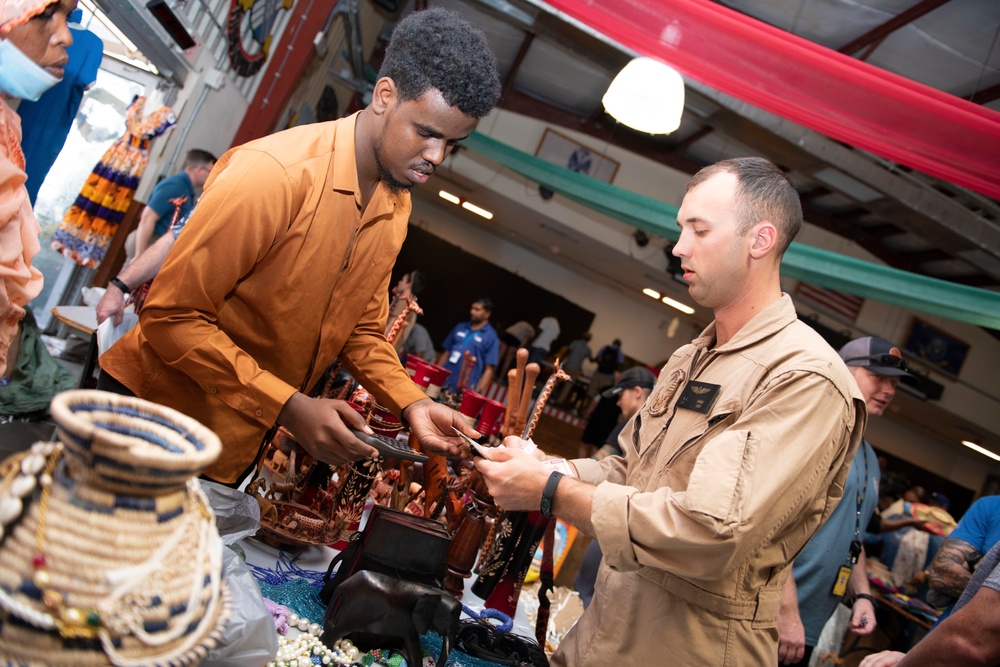 Bazaar featuring Djiboutian vendors at Camp Lemonnier