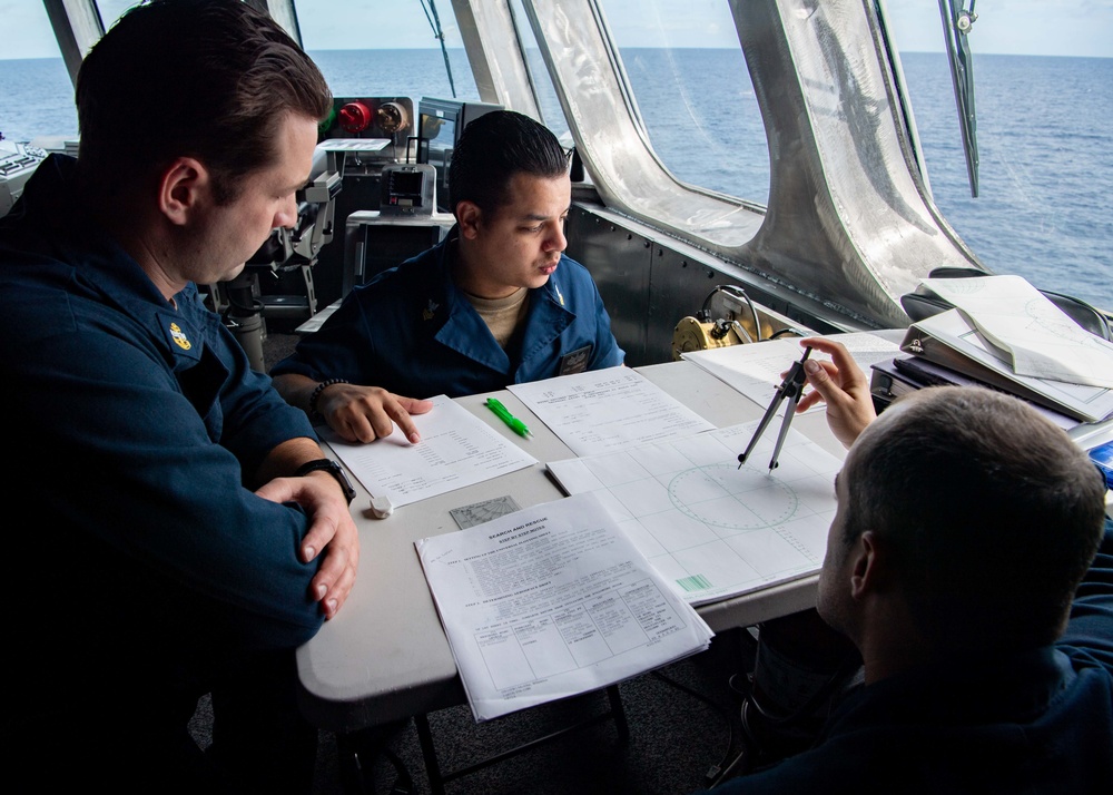 USS Charleston Sailors Conduct SAR PLOTEX